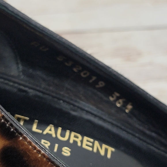 SAINT LAURENT Leopard Print Pony Hair Charlotte Kitten Heels - Picture 13 of 16
